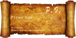 Piros Ida névjegykártya