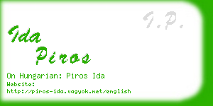 ida piros business card